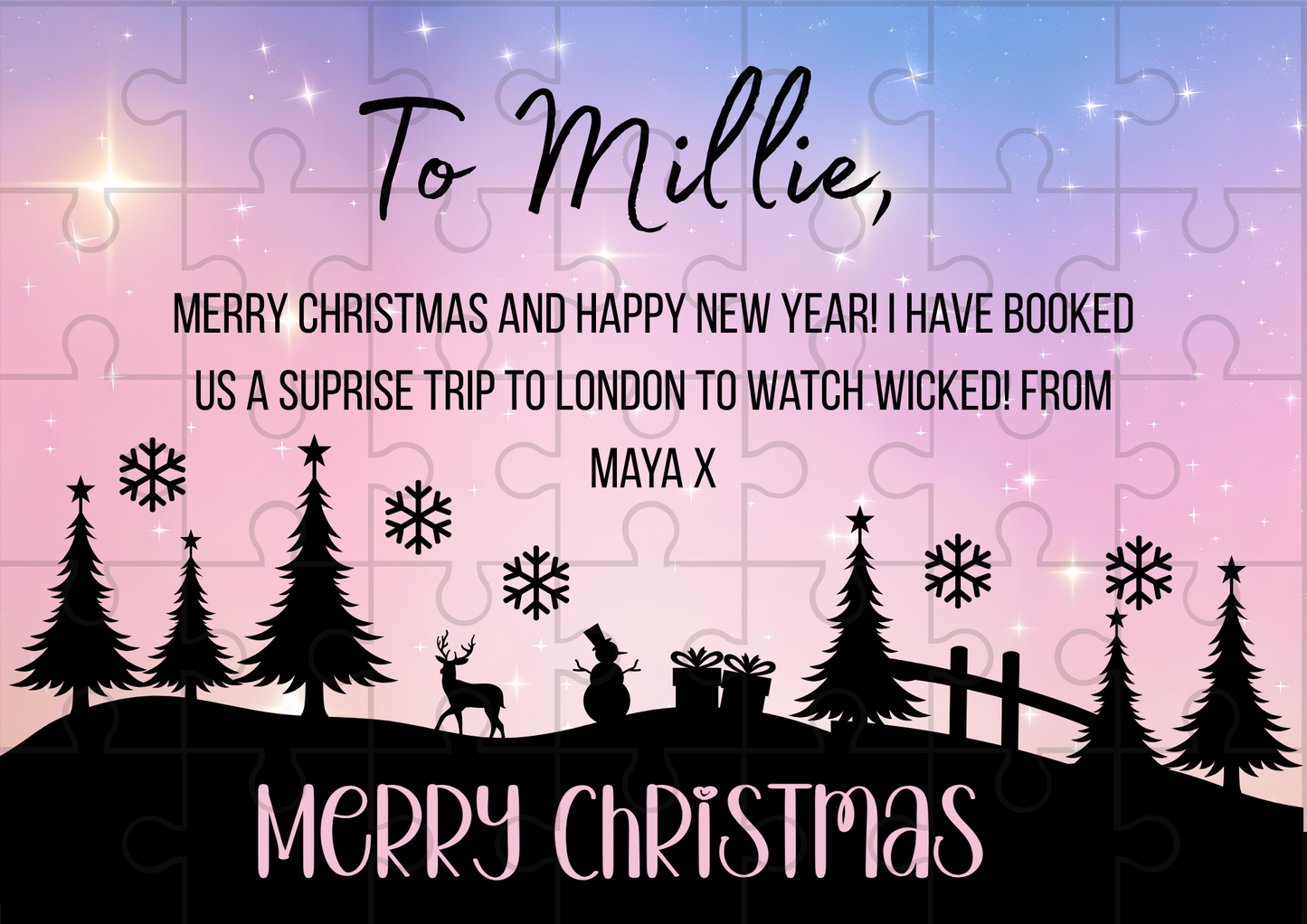 ‘Merry Christmas’ Surprise Gift Custom Puzzle