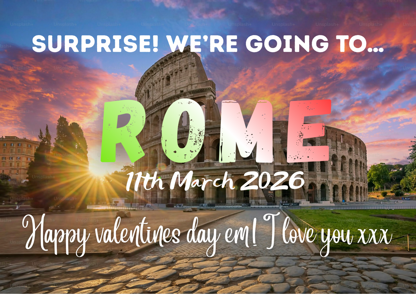 Rome Surprise Holiday Custom Puzzle Gift Reveal