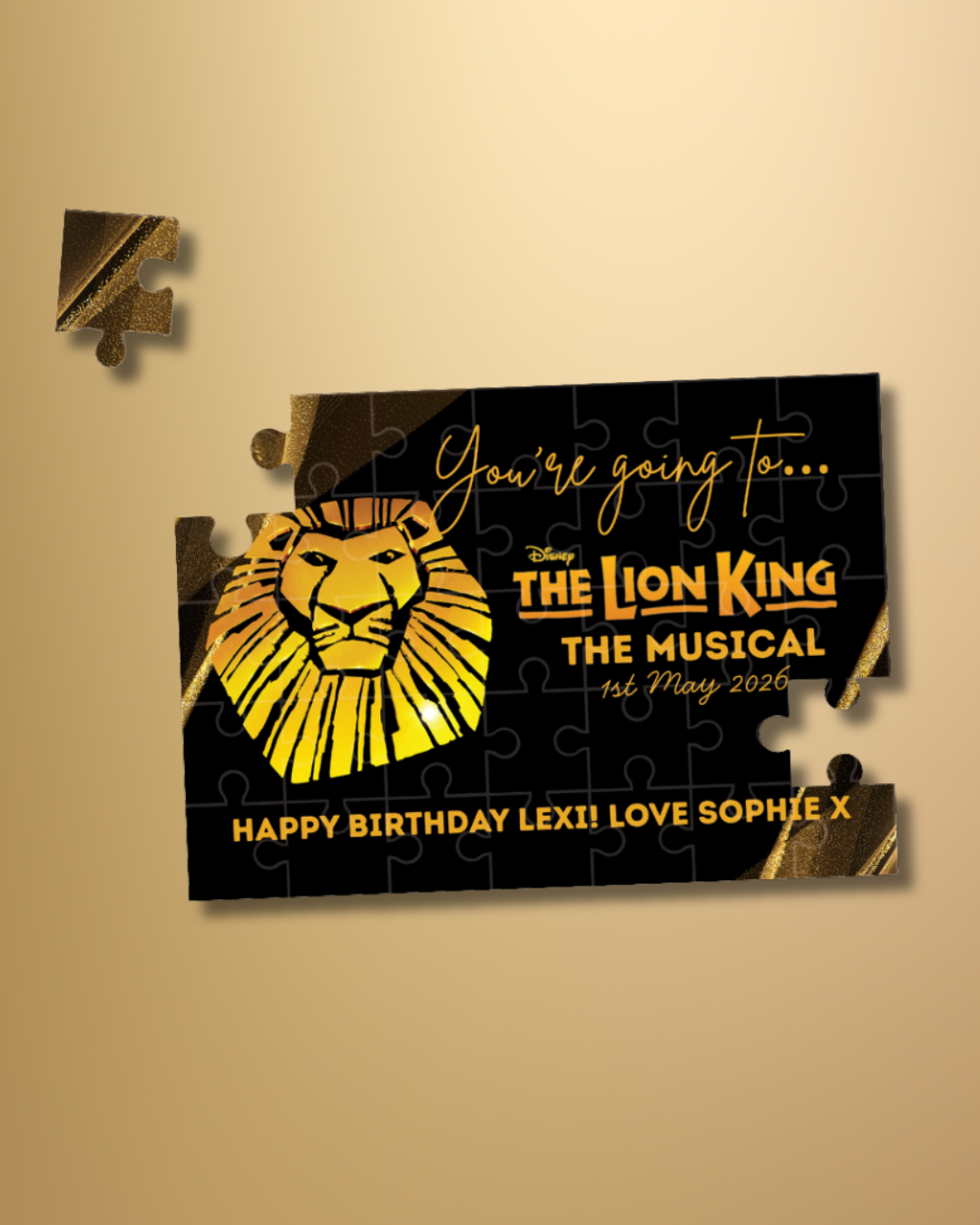 The Lion King The Musical Theatre Ticket Surprise Gift - Custom Puzzle