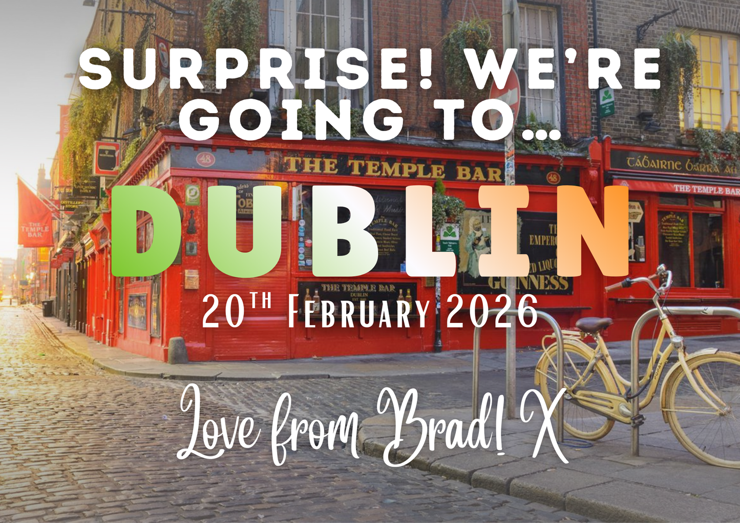 Dublin Surprise Holiday Custom Puzzle Gift Reveal