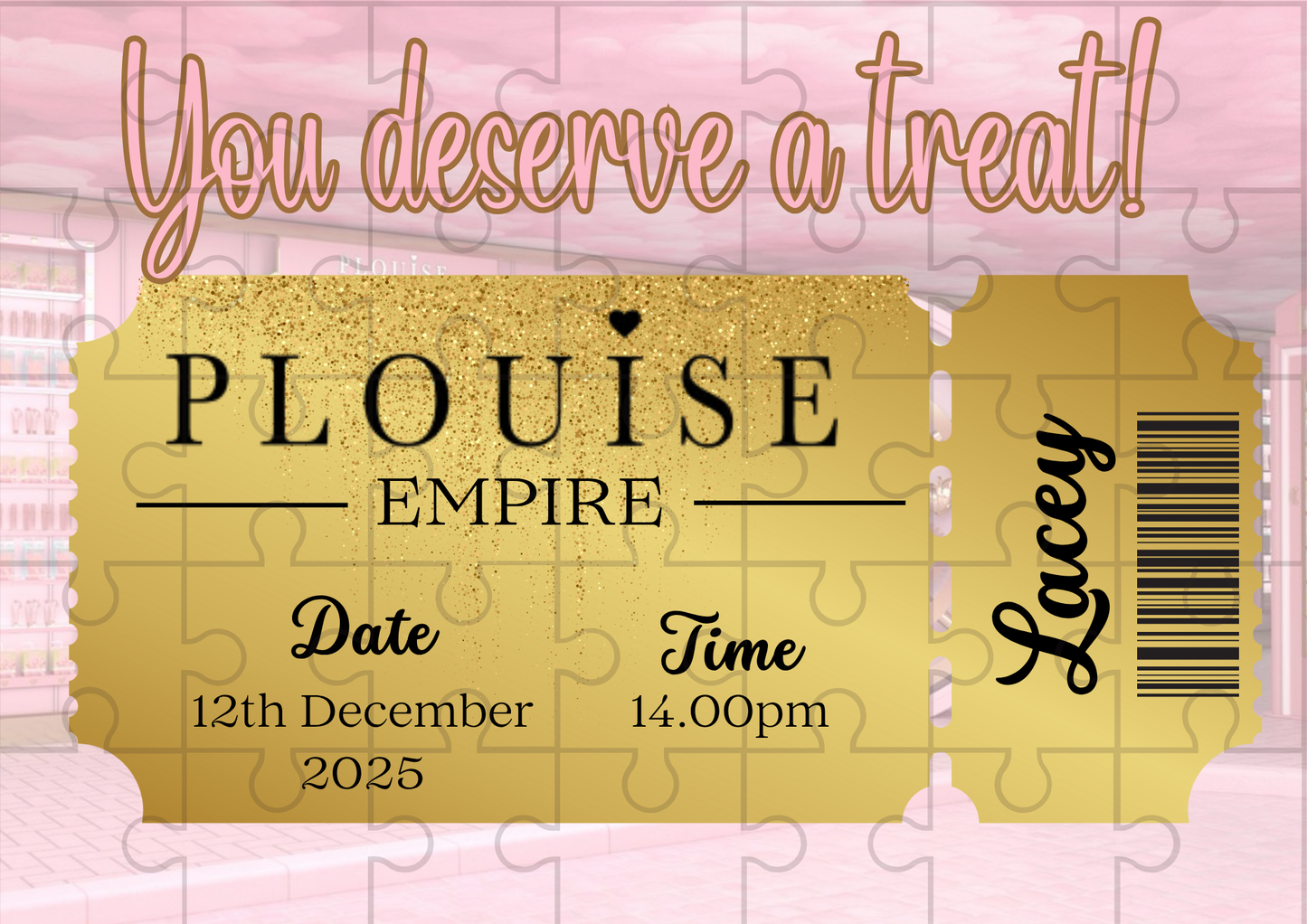 PLouise Ticket Suprise Gift Custom Puzzle