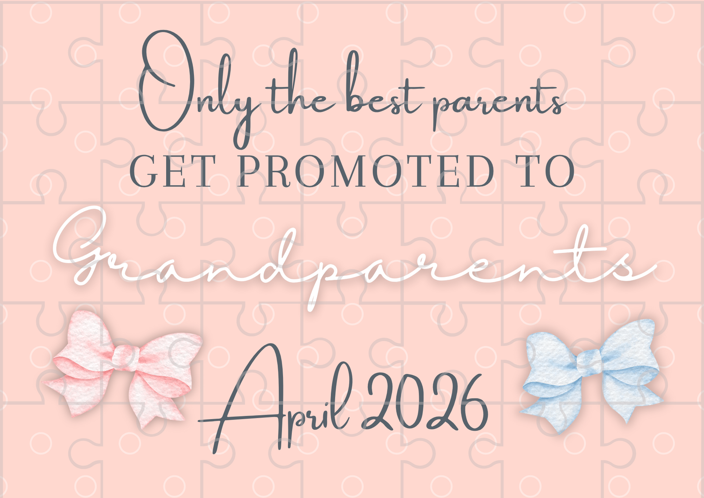 Pregnancy Announcement ‘Promoted to Grandparents’ Surprise - Custom Gift Puzzle