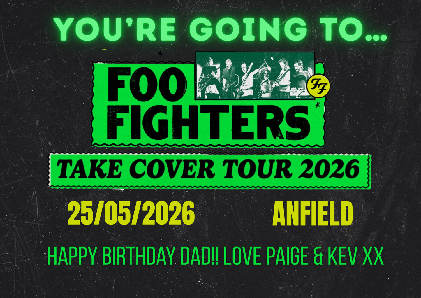 Foo Fighters Tour - Event Ticket Reveal Custom Puzzle
