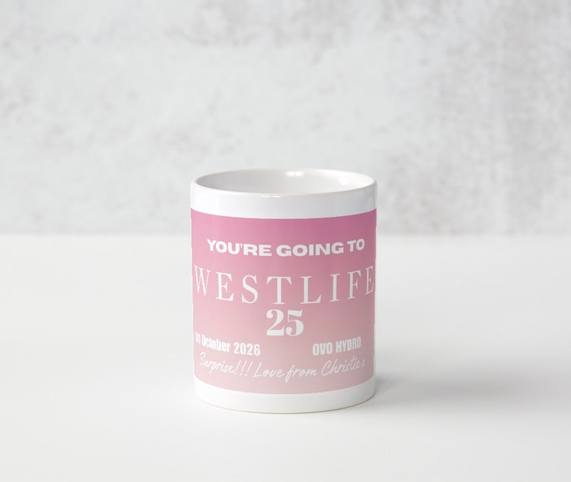 Westlife Ticket Reveal Magic Mug Surprise