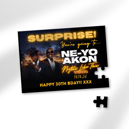 NE-YO & AKON Tour Event Ticket Custom Puzzle Gift Reveal