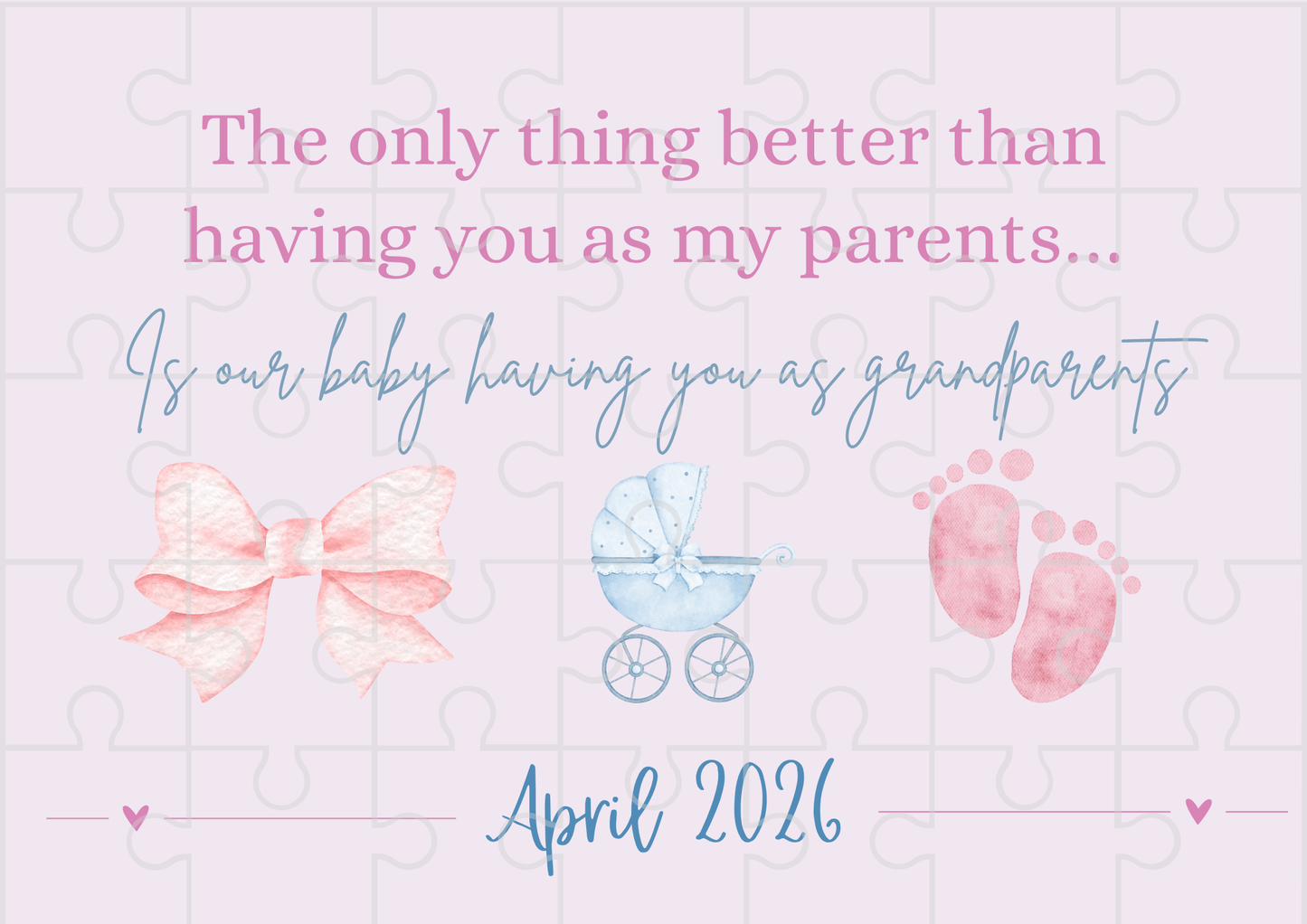 Pregnancy Announcement Surprise for Grandparents - Custom Gift Puzzle