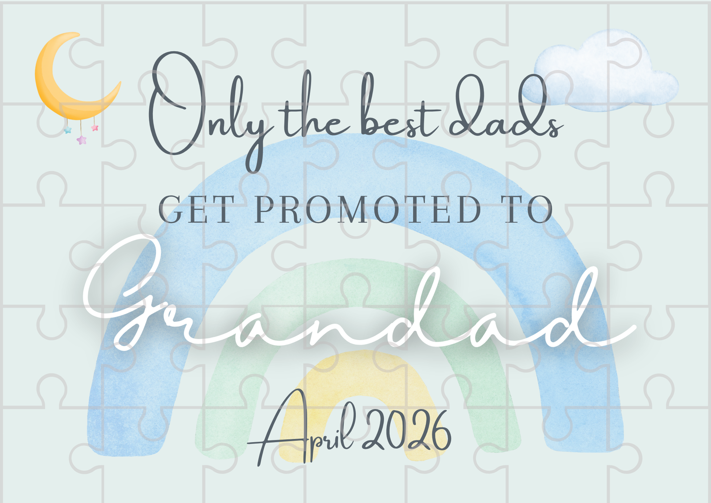 Pregnancy Announcement ‘Promoted to Grandad’ Surprise - Custom Gift Puzzle