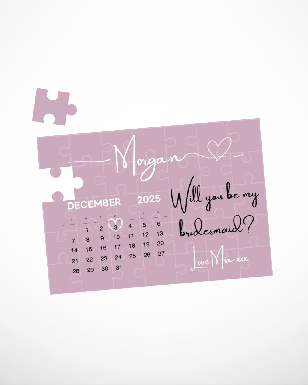 Bridesmaid Proposal Calendar Surprise - Custom Gift Puzzle