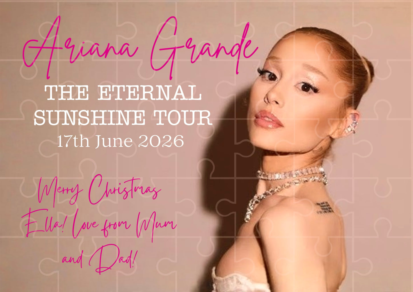 Ariana Grande Eternal Sunshine Tour Event Ticket Custom Puzzle