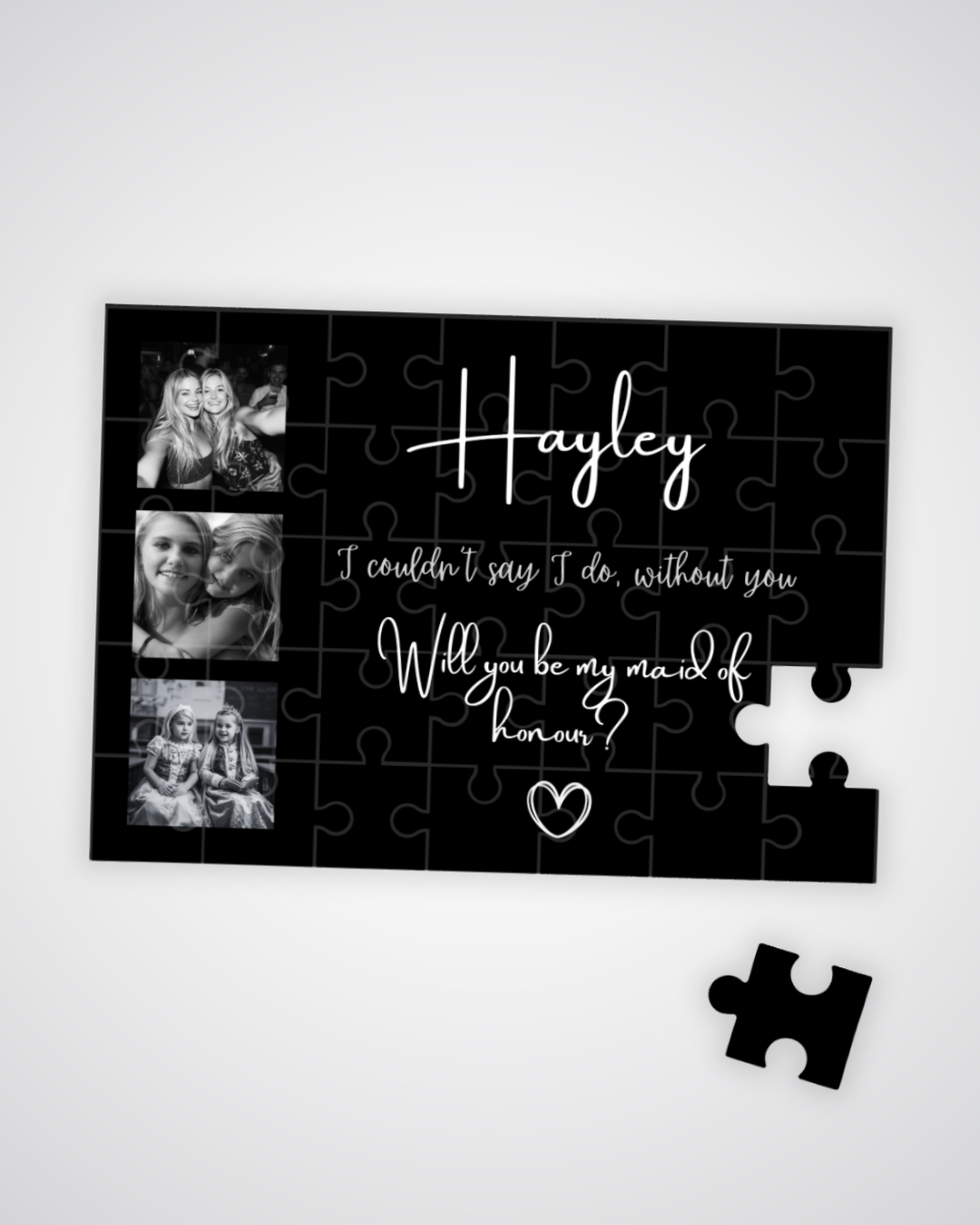 Bridesmaid Proposal Surprise with Photos - Custom Gift Puzzle