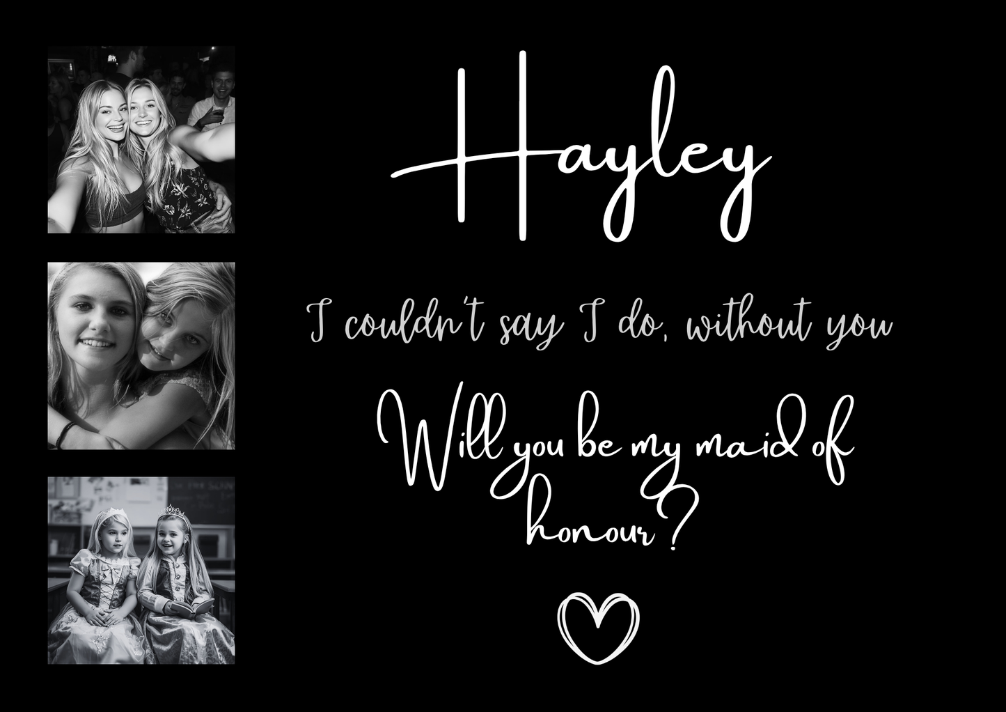 Bridesmaid Proposal Surprise with Photos - Custom Gift Puzzle