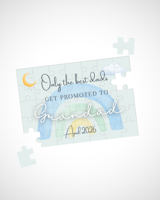 Pregnancy Announcement ‘Promoted to Grandad’ Surprise - Custom Gift Puzzle