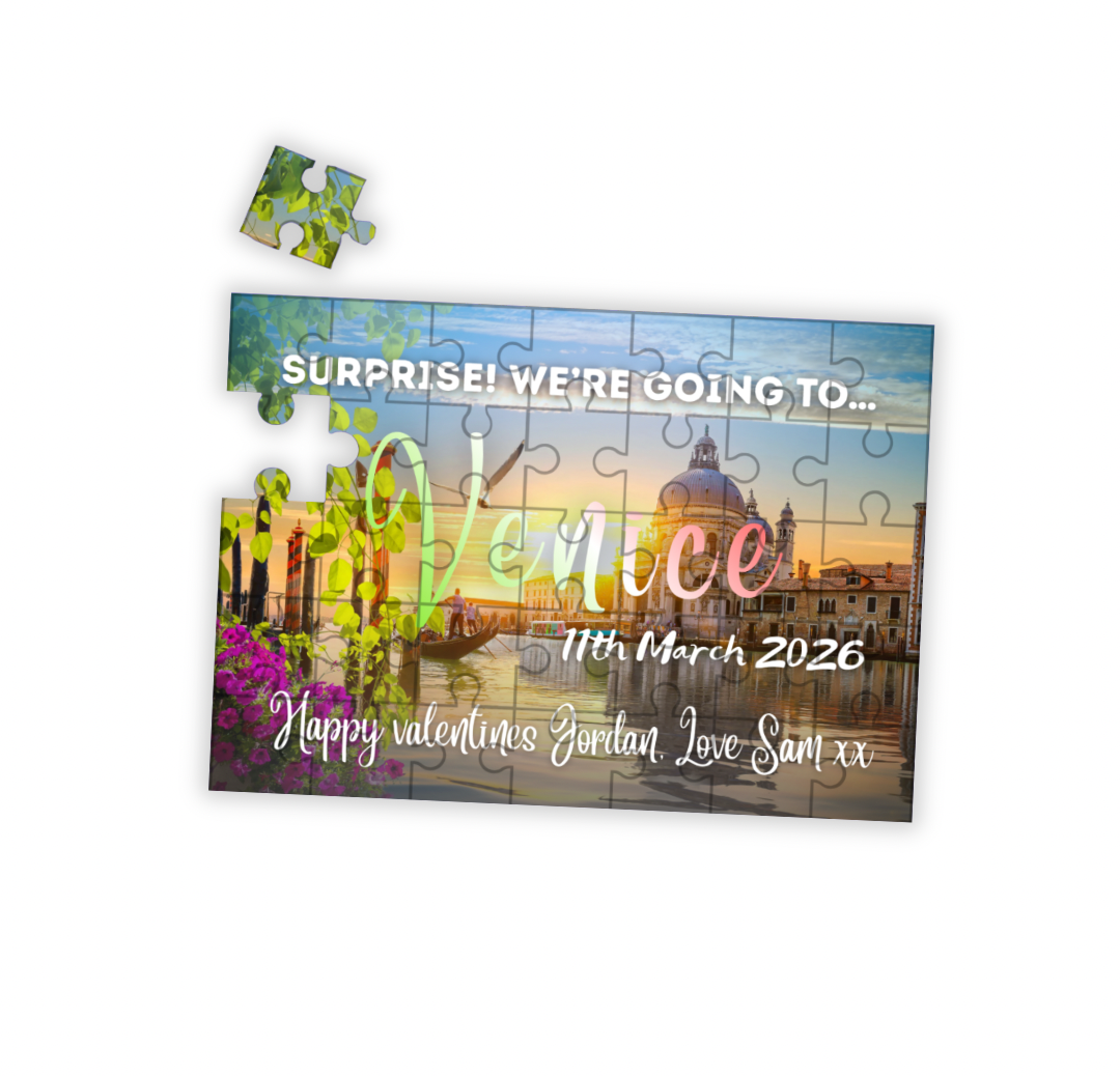 Venice Surprise Holiday Custom Puzzle Gift Reveal