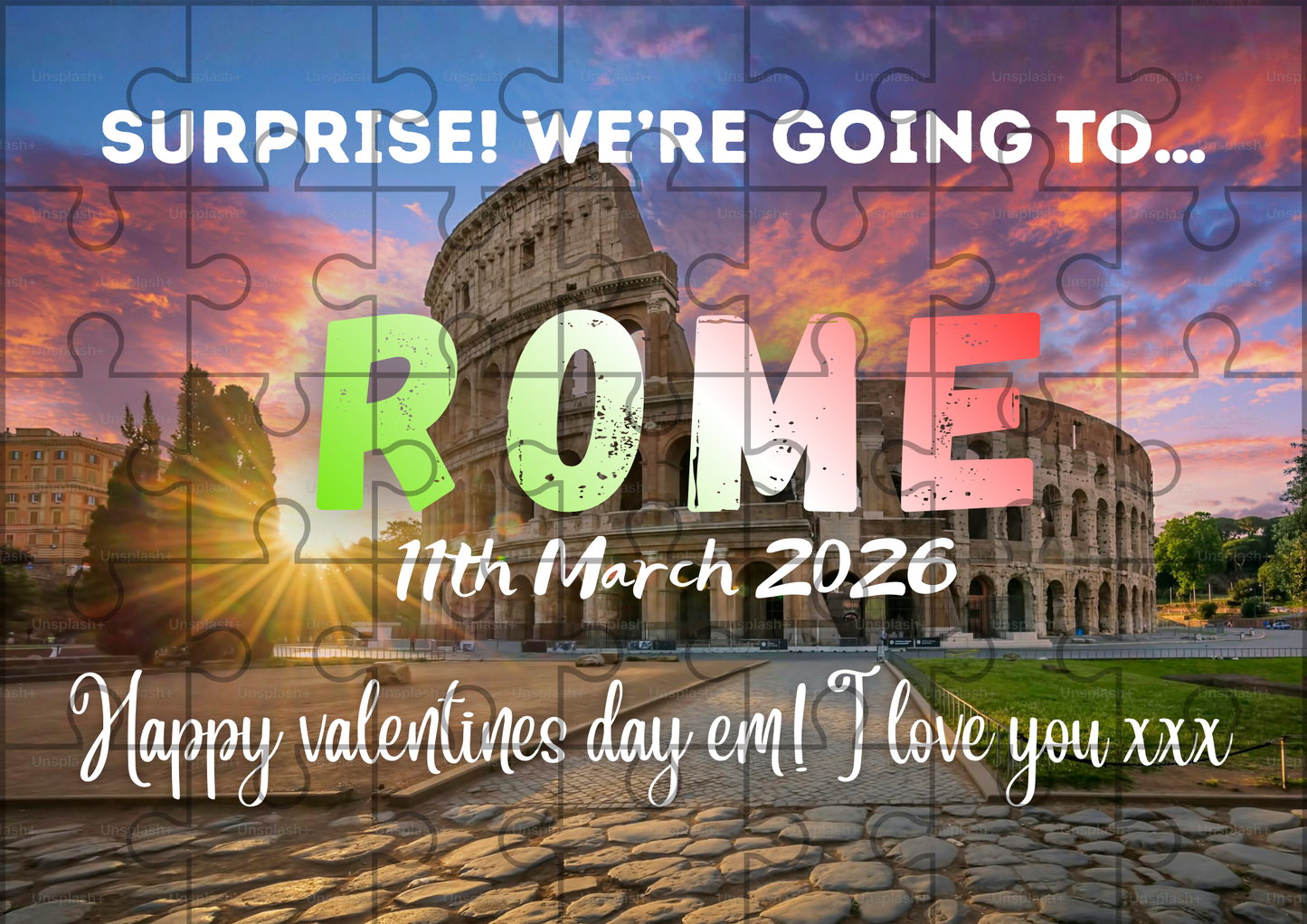 Rome Surprise Holiday Custom Puzzle Gift Reveal