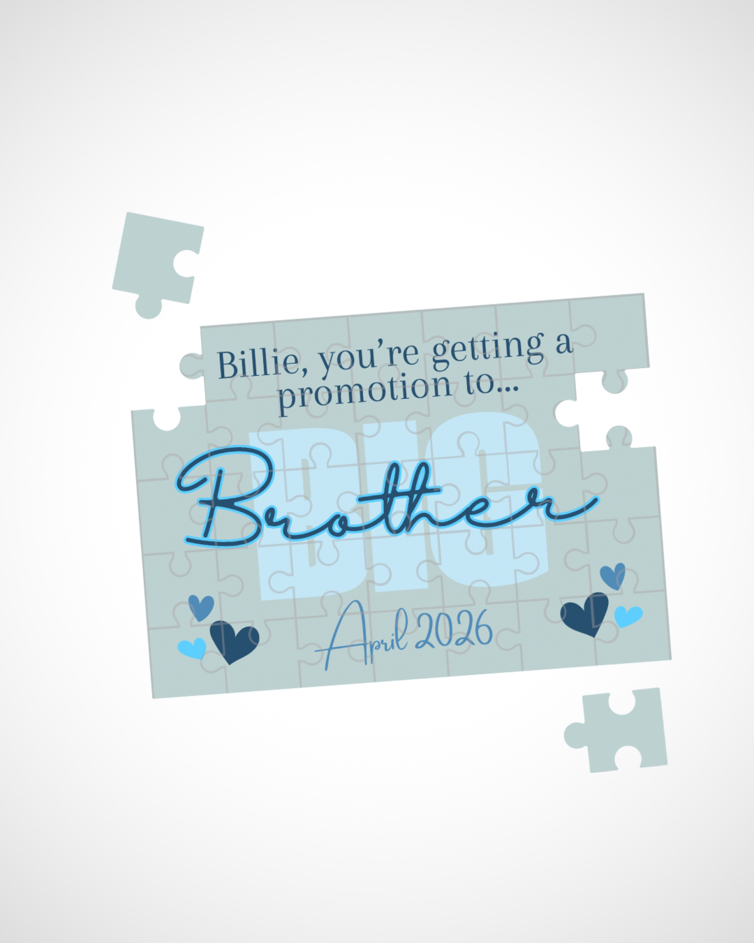Pregnancy Announcement ‘Promoted to Big Brother’ Surprise - Custom Gift Puzzle