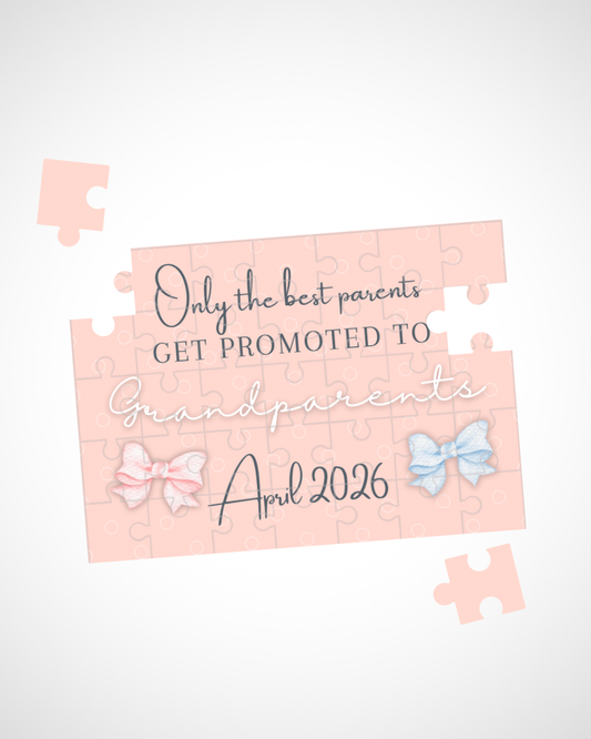 Pregnancy Announcement ‘Promoted to Grandparents’ Surprise - Custom Gift Puzzle