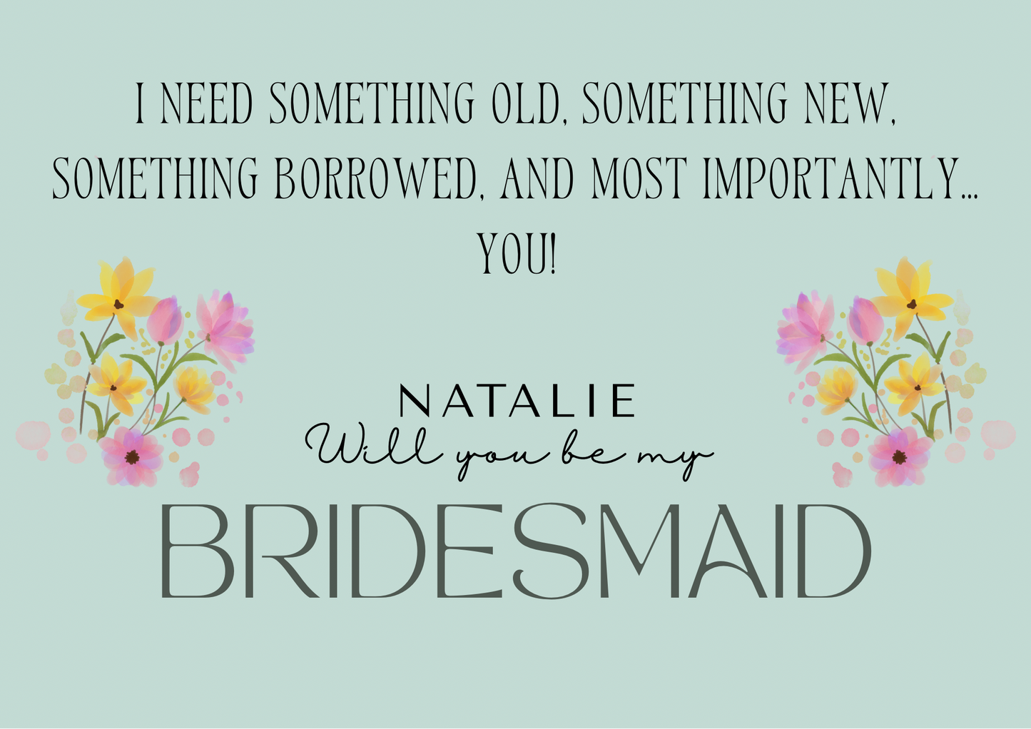 Bridesmaid Proposal Poem Surprise - Custom Gift Puzzle