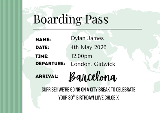 Green Boarding Pass Custom Puzzle