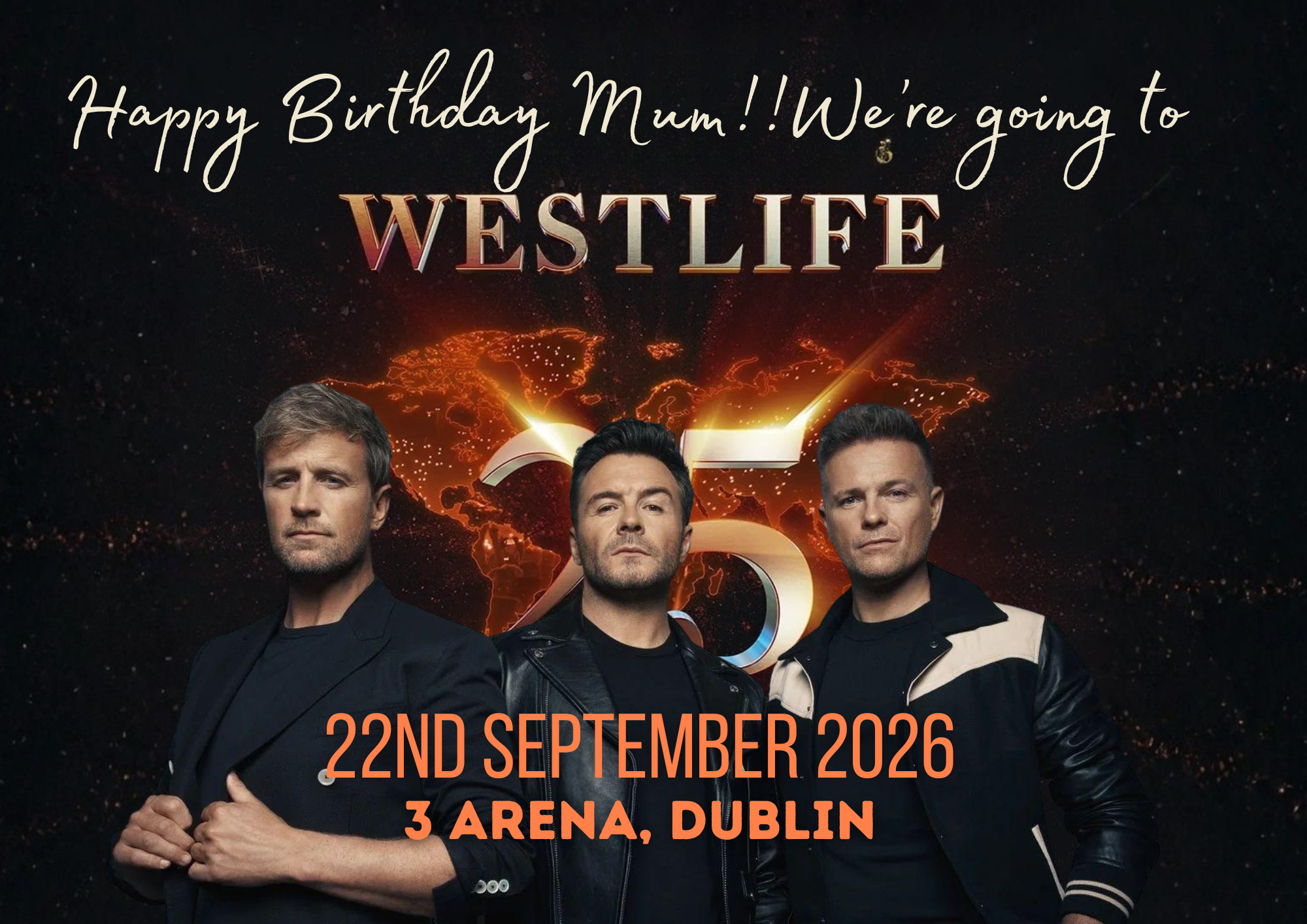 Westlife 25 The Anniversary World Tour - Event Ticket Reveal Custom Puzzle