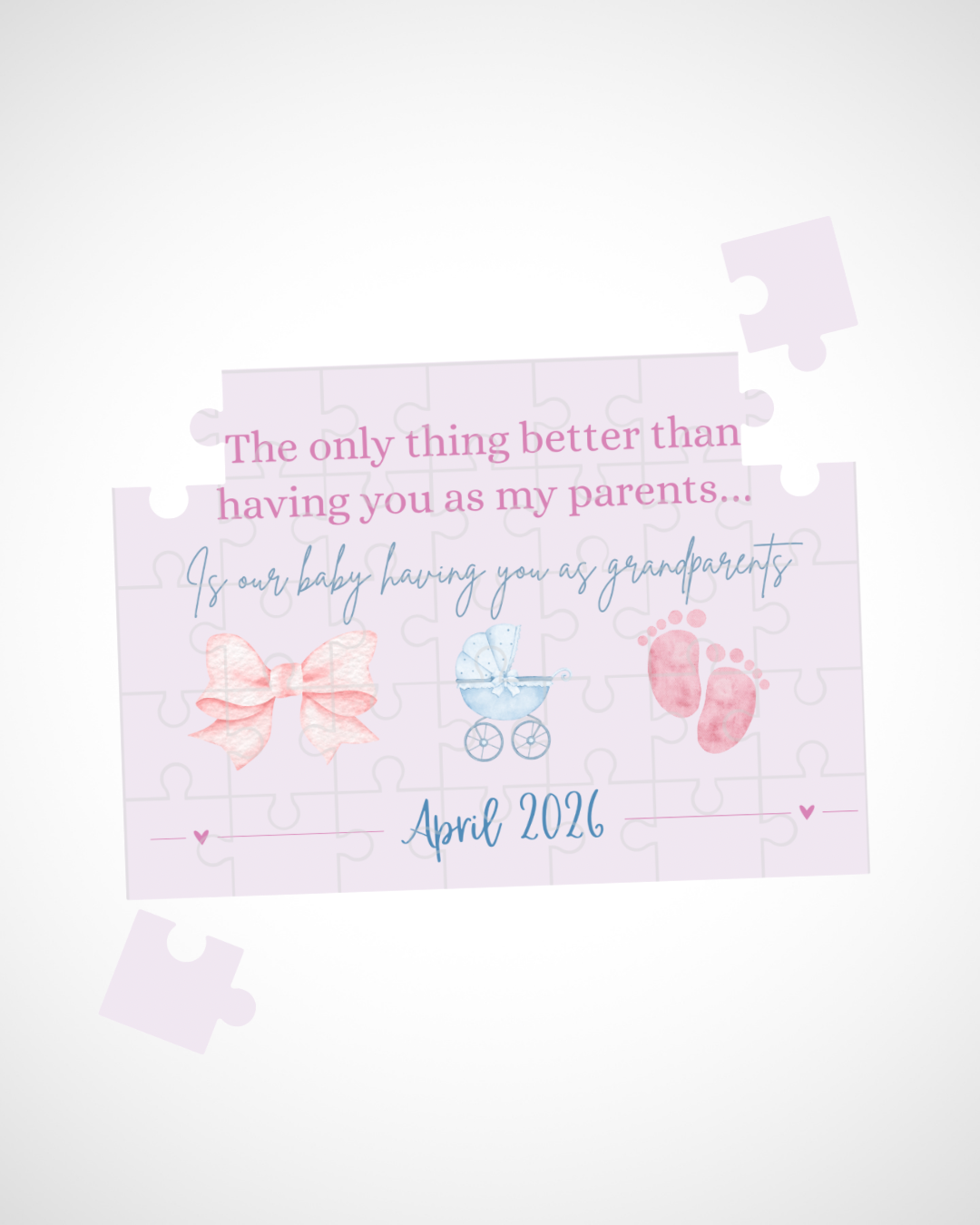 Pregnancy Announcement Surprise for Grandparents - Custom Gift Puzzle
