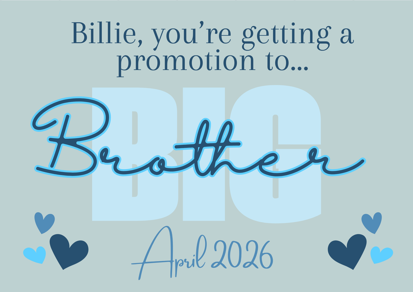 Pregnancy Announcement ‘Promoted to Big Brother’ Surprise - Custom Gift Puzzle