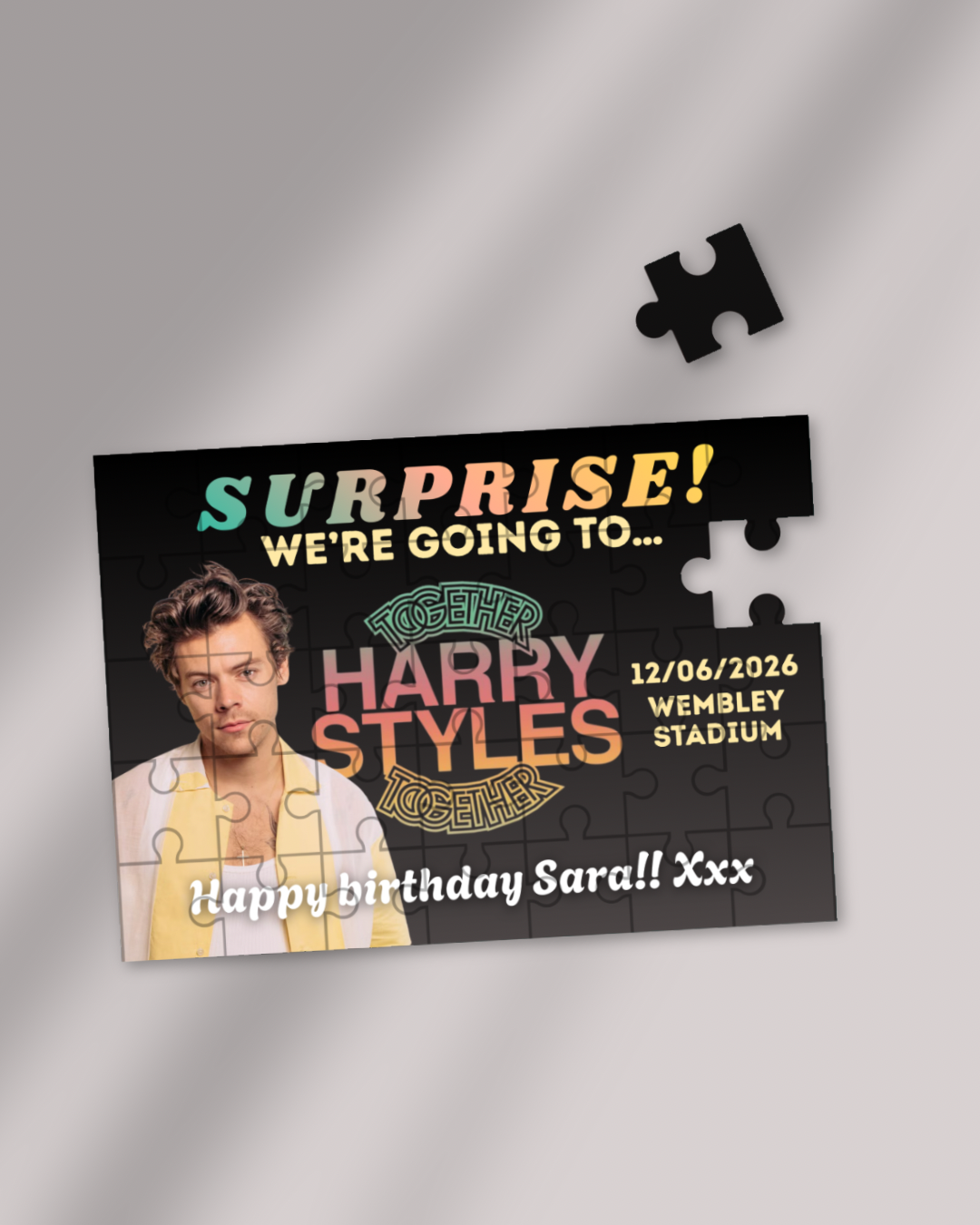 Harry Styles Tour Event Ticket Custom Puzzle Gift Reveal