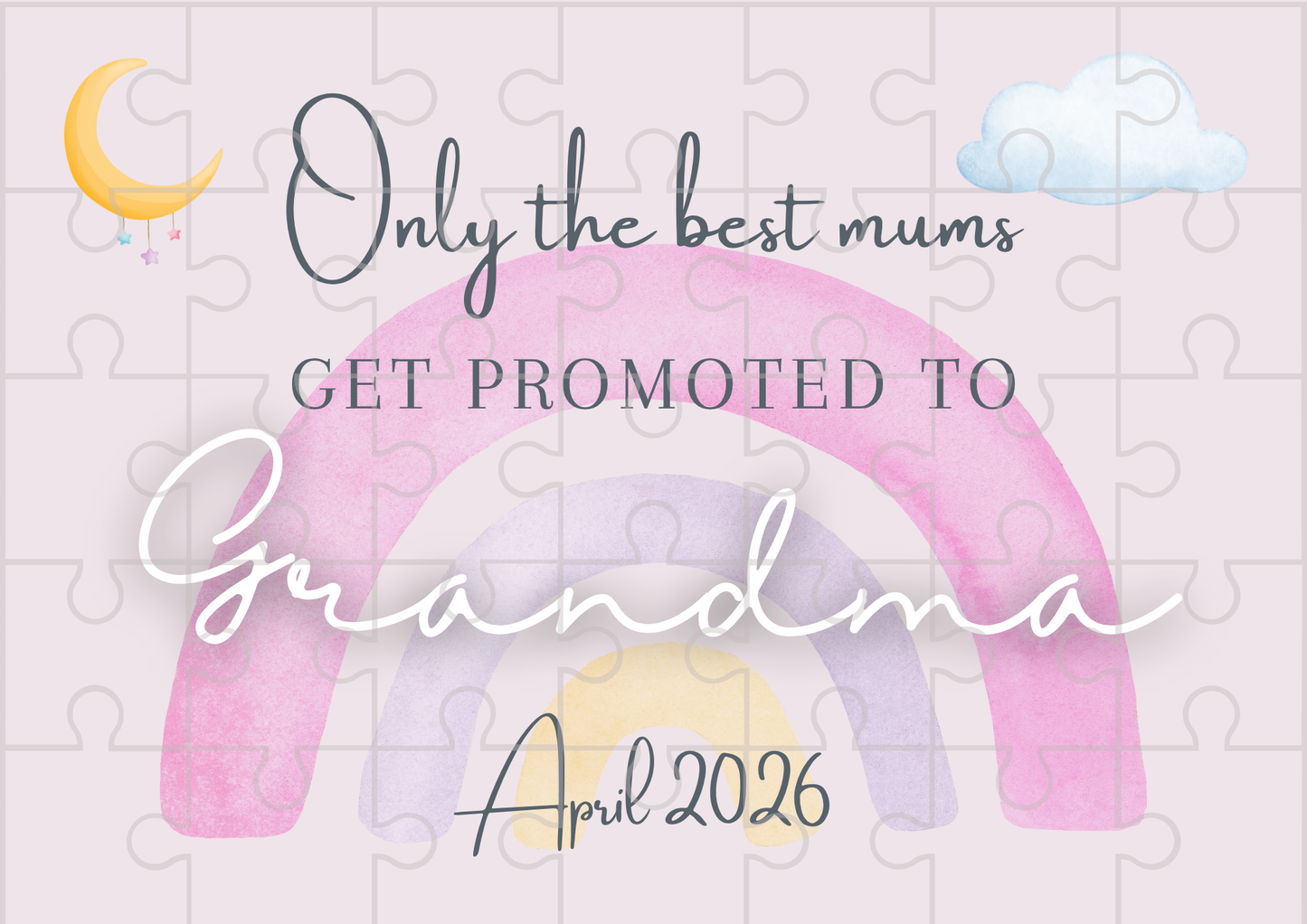Pregnancy Announcement ‘Promoted to Grandma’ Surprise - Custom Gift Puzzle