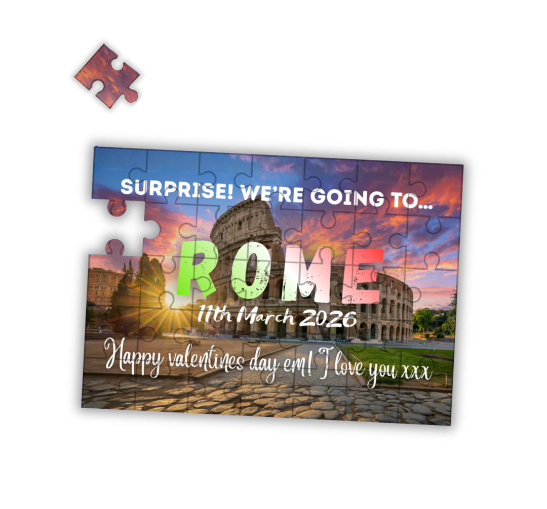 Rome Surprise Holiday Custom Puzzle Gift Reveal