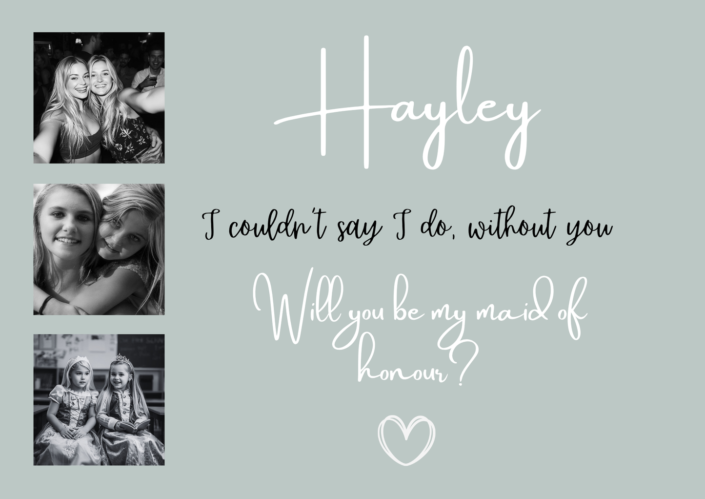 Bridesmaid Proposal Surprise with Photos - Custom Gift Puzzle