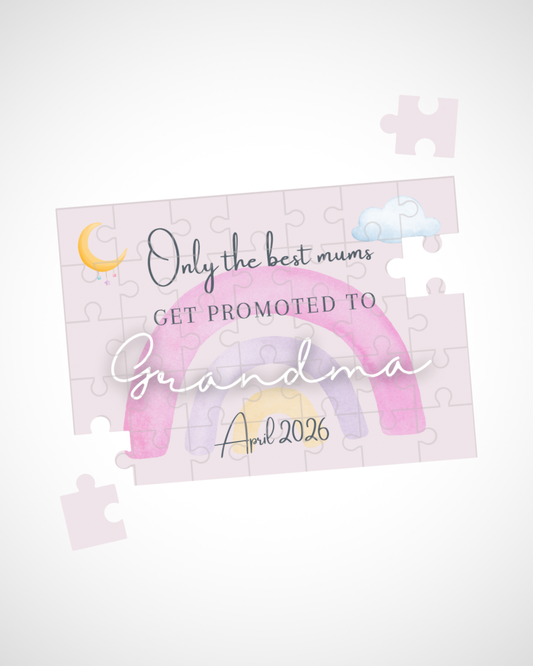 Pregnancy Announcement ‘Promoted to Grandma’ Surprise - Custom Gift Puzzle