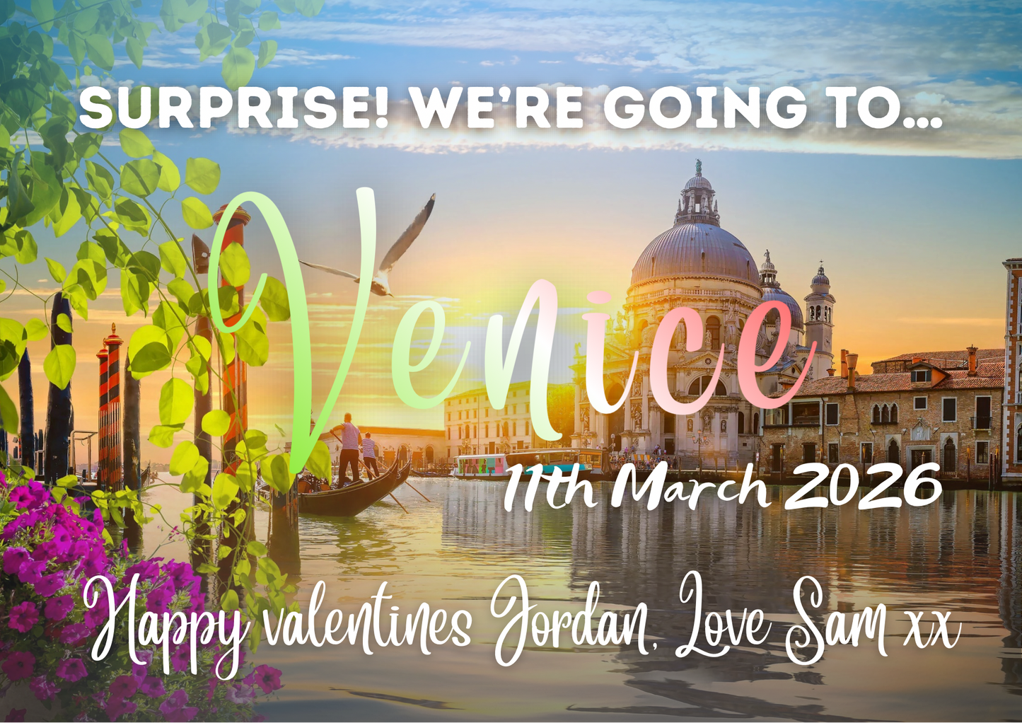 Venice Surprise Holiday Custom Puzzle Gift Reveal