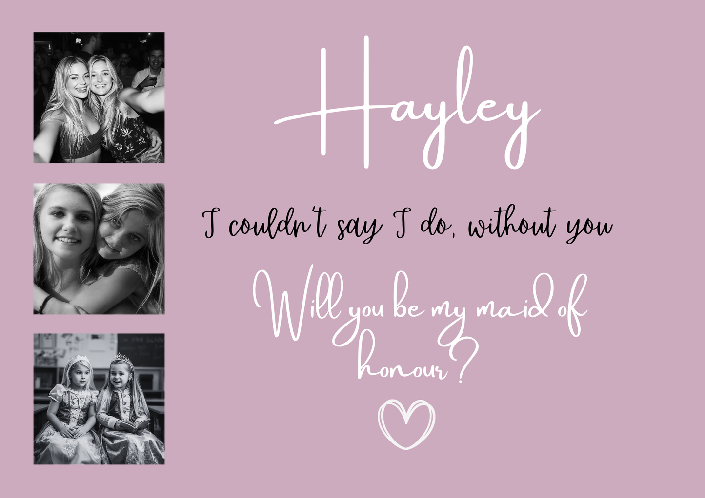 Bridesmaid Proposal Surprise with Photos - Custom Gift Puzzle