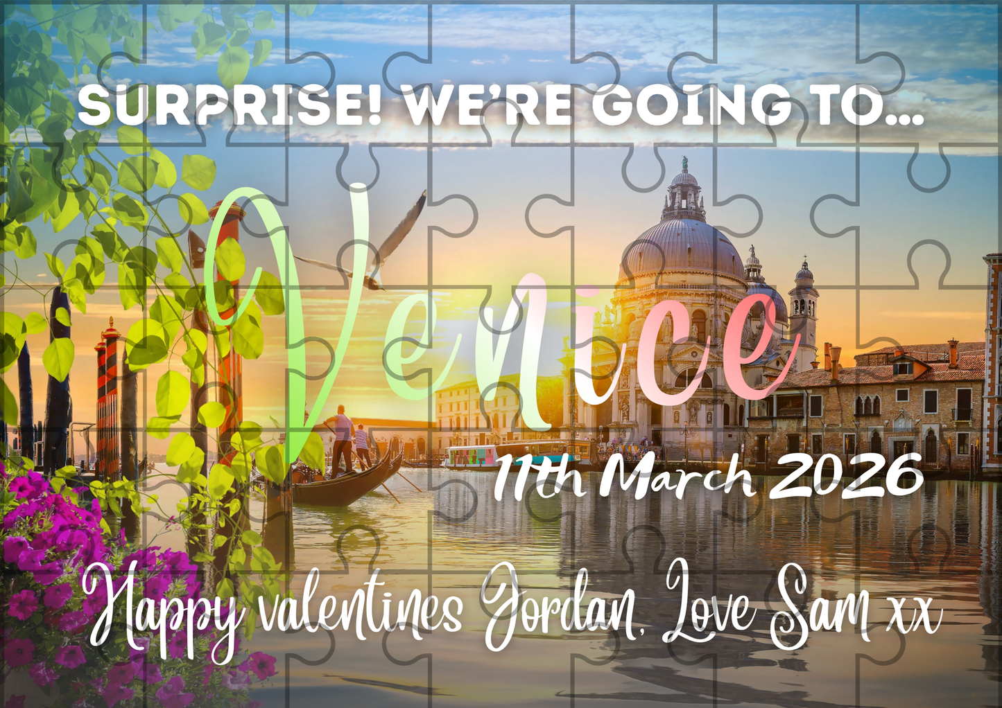 Venice Surprise Holiday Custom Puzzle Gift Reveal