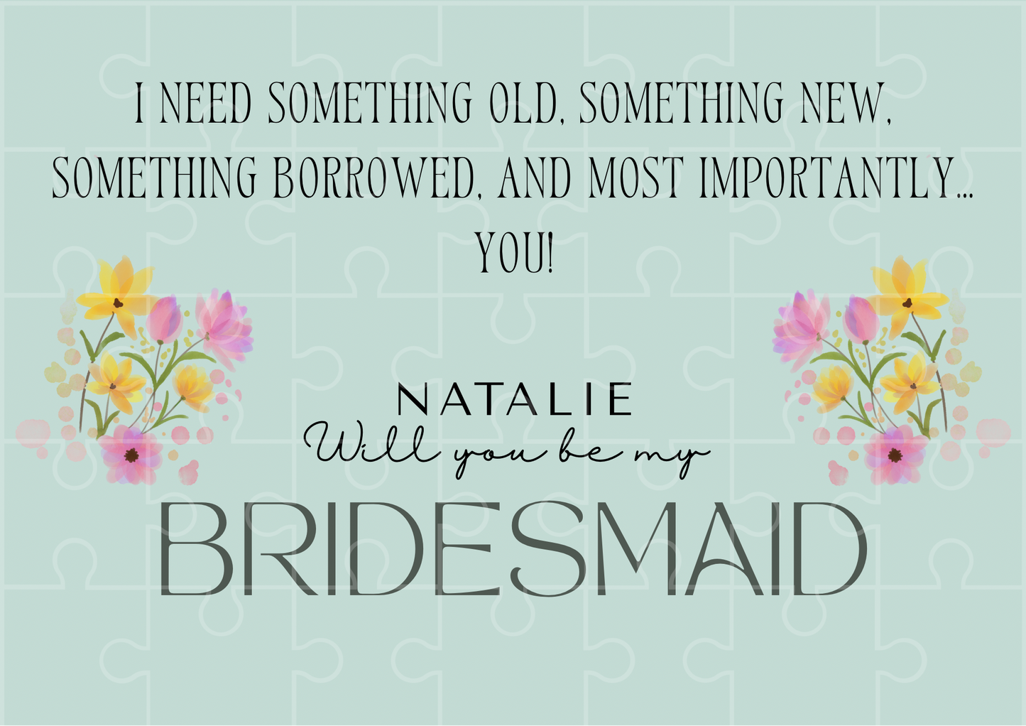 Bridesmaid Proposal Poem Surprise - Custom Gift Puzzle