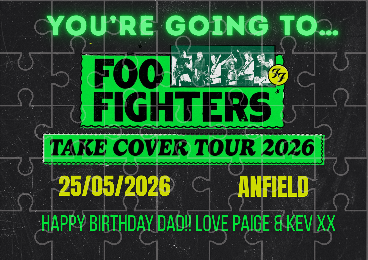 Foo Fighters Tour - Event Ticket Reveal Custom Puzzle